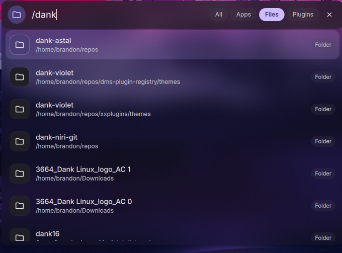 The lightweight Spotlight launcher searching files with a directory prefix