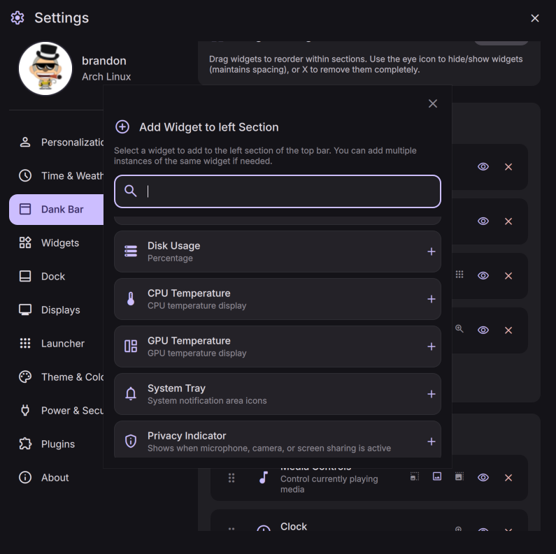 Widget Customization