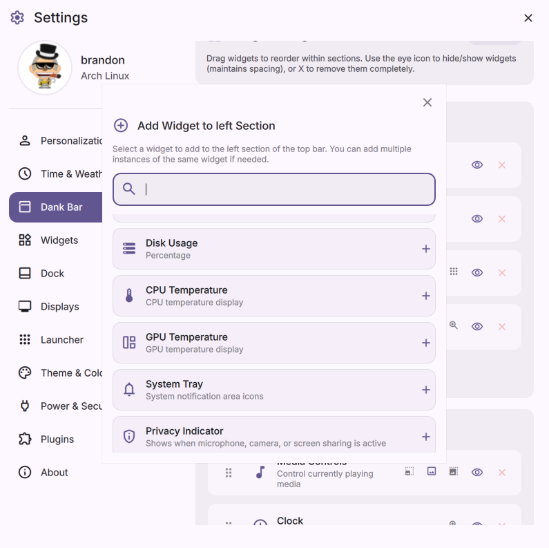 Widget Customization
